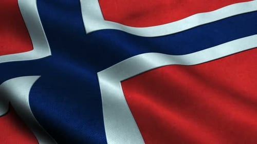 Norway Flag Waving Seamless Loop