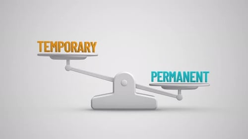 Animación en bucle de escala de equilibrio temporal frente a permanente