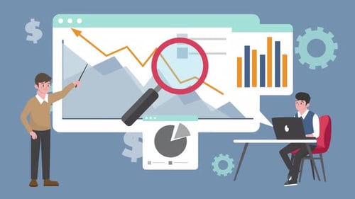 Flat Design Corporate Data Analysis and Reporting Animation