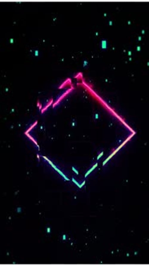Vibrant neon frame glows against dark background for modern digital designs