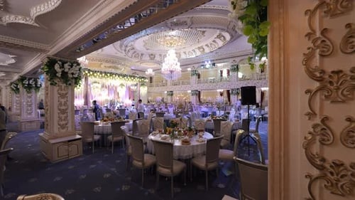 Beautifully laid tables in the restaurant