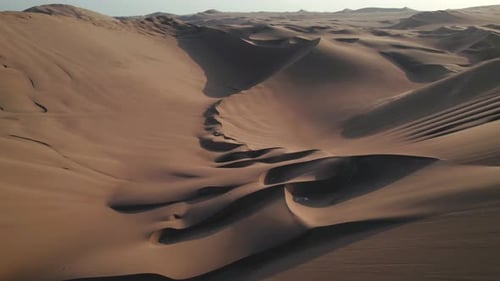 Aerial Drone Content of Desert in Huacachina Ica Peru South America