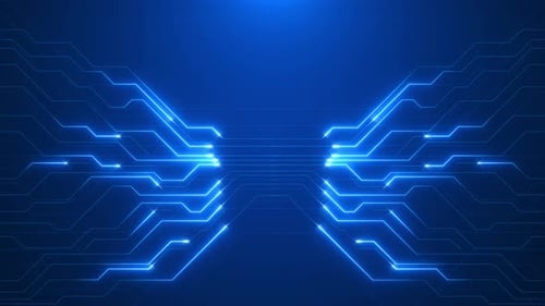 Placa-mãe digital, chip futurista avançado, placa-mãe, Grid Energy Waves