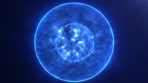 Blue Glowing Energy Sphere Background Animation
