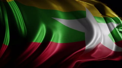 Realistic Waving Myanmar National Flag Animation