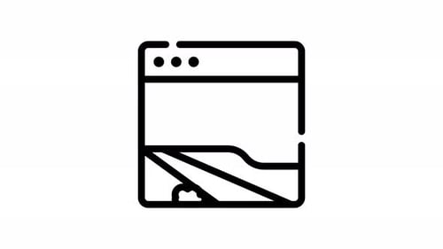 Animated Line Art Web Page Landscape Icon