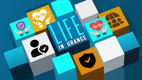 Modern Life Insurance Concept Icons Display