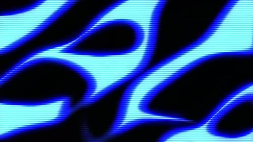 Abstract Blue Wavy Retro Scanline Glitch Background