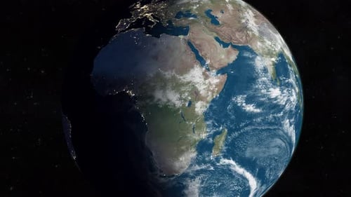 Planet Earth Global Rotation from Space with City Lights