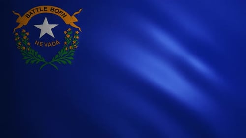 Nevada State Flag Waving Seamless Loop Background Animation
