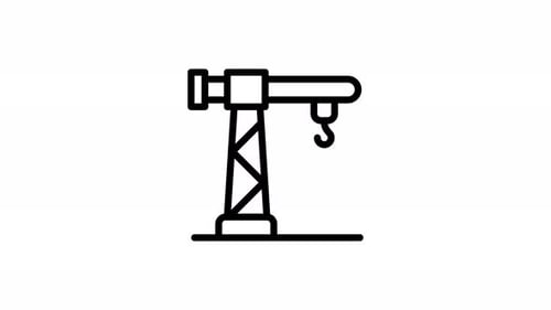 Animated Flat Design Construction Crane Icon