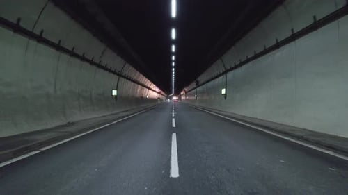 Empty UK Road Tunnel During Works