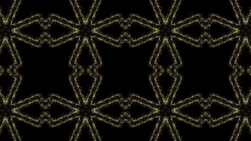 Golden Glitter Decorative Kaleidoscopic Seamless Loop Background