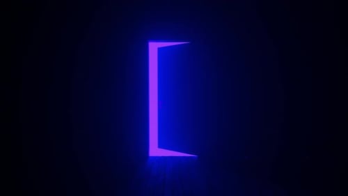 Mysterious purple door opening to the unknown