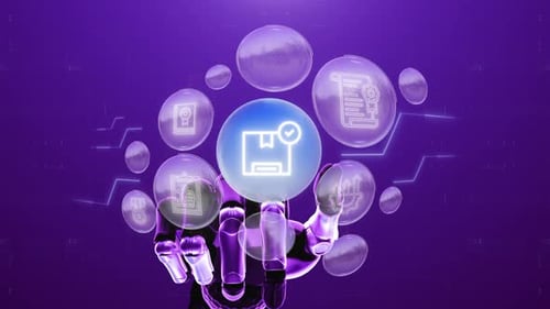 Touch screen technology Qa Quality Assurance Icon Robotic Concept Background 4K