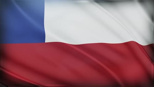 Realistic Waving Flag of Chile with Seamless Loop Animation