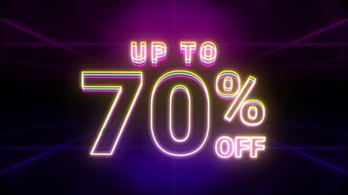 Up To 70 Percent Off Text Animation Retro Background