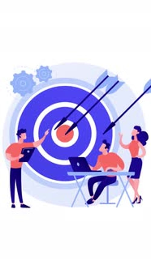 Business Team Reaching Goals Flat Design Animation