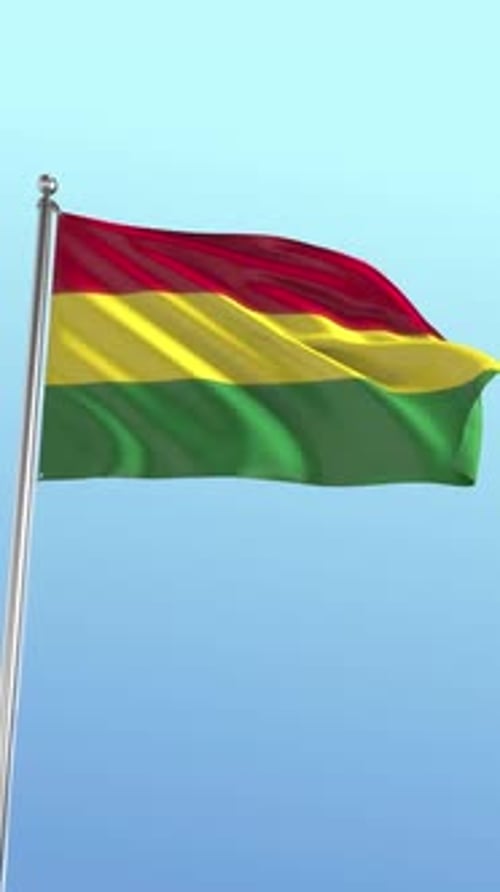 Realistic Waving Flag Animation on Blue Sky