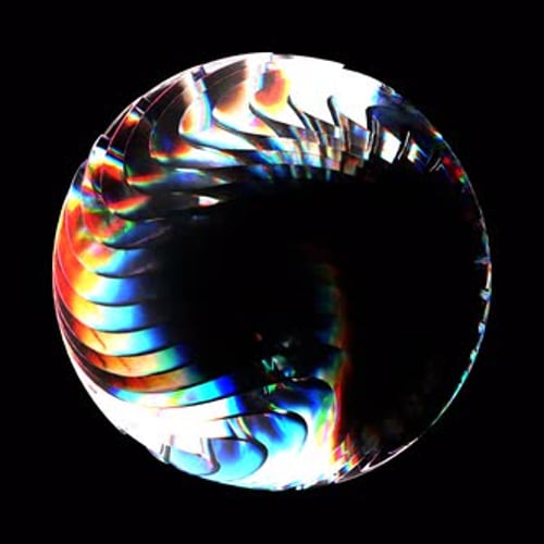 Abstract Iridescent Rotating Sphere Animation with Chromatic Aberration