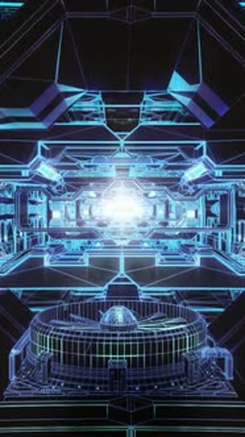 Vertical Video Futuristic Tunnel with Mesmerizing Lights