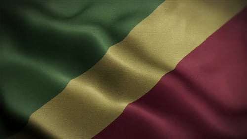 Republic of the Congo Flag Waving Animation