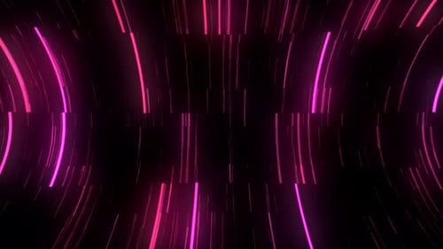 Neon Pink Glowing Lines Abstract Tunnel Background Loop
