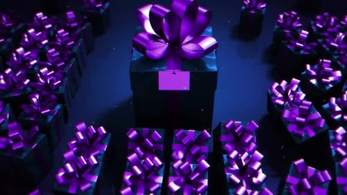 Festive Gift Boxes Particle Explosion Reveal