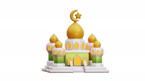 3d Animation Mosque Islamic Building Religion Ramadhan Eid Mubarak