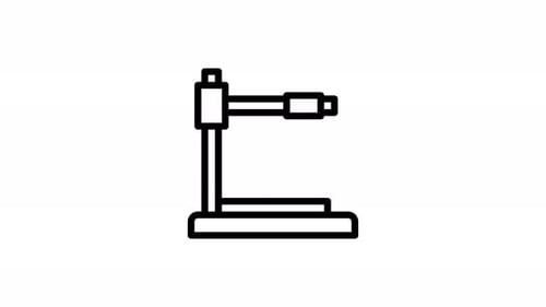 test tube stand line icon animation