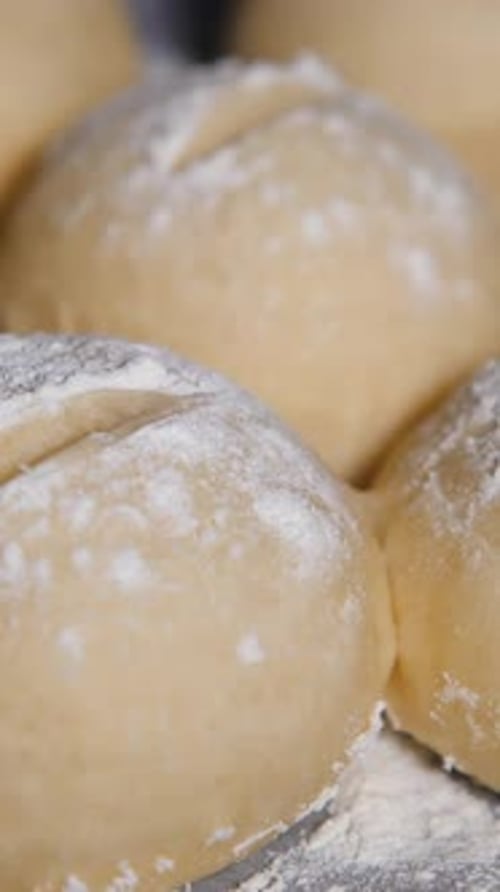 Vertical Screen Warm Fresh Bread in a Bakery