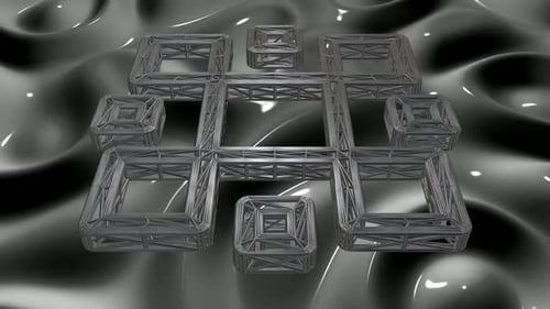 Animated 3D Geometric Grid Abstract Loop Background