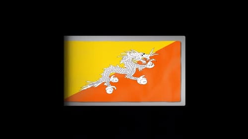 Bhutan Flag Reveal Animation with Waving Effect