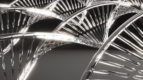 Glass DNA Model on Black Bg Able to Loop Endless