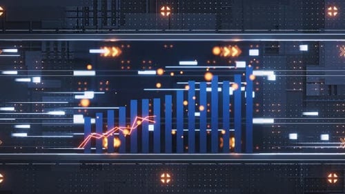 Statistical graph with business finance
