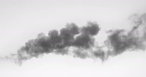 Wispy Gray Smoke Undulating on Bright Background