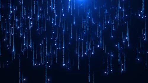 Futuristischer digitaler Regen, Binärcodematrix, Hintergrund, Datenfluss, Cyber-Computing-Technologie, virtuell