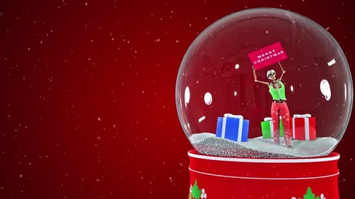 Squelette dans une boule à neige