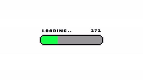 8-Bit Retro Progress Loader with Green Status Bar