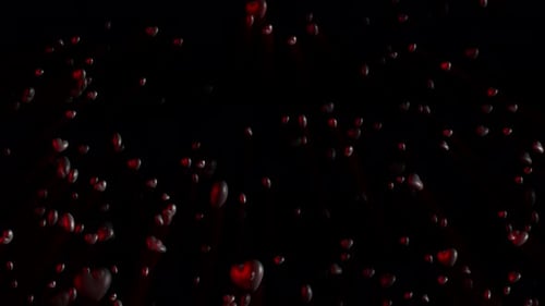 Romantic Falling 3D Hearts Loop Background