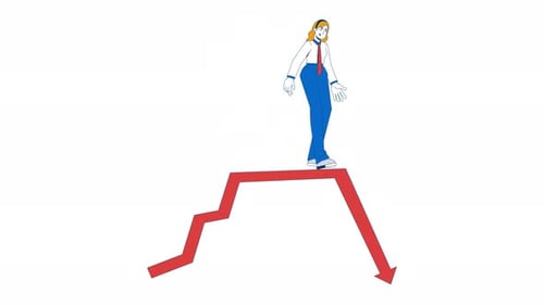 Economic recession 2D animation