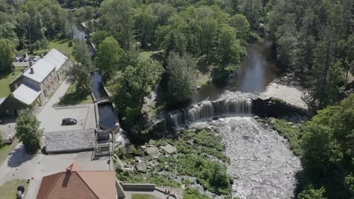 National Estonian park with river and a castle