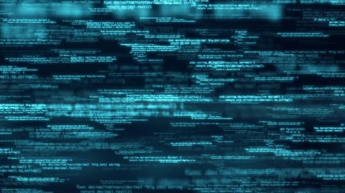 Dark Blue Matrix: Cybersecurity Concept with Hacking Code and Artificial Intelligence HD