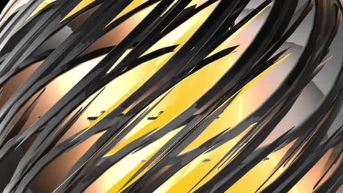 Abstract Geometric Gold and Black Lines Background Loop