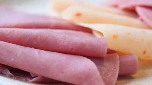 Smoked Meat Plate with Sliced Ham Bacon