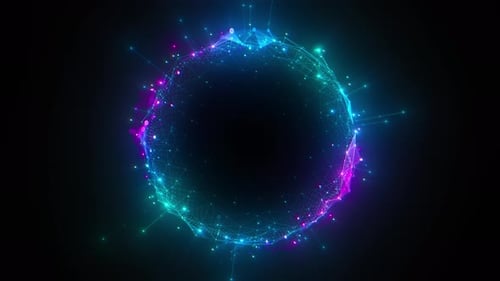 Futuristic Pulsating Plexus Sphere Digital Network Background Loop