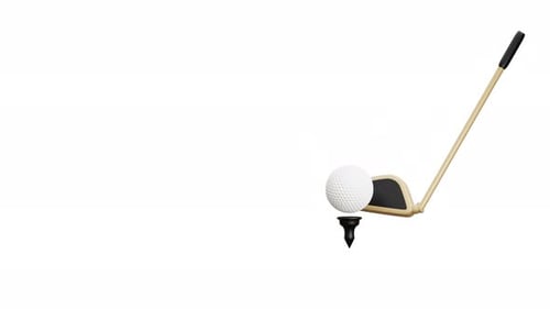 3d Animation Sport Golf Ball Club Tee Game Leisure