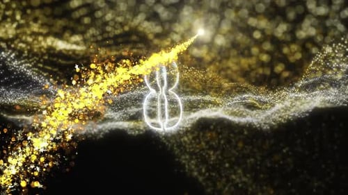 Sparkling Golden Particle Countdown Timer