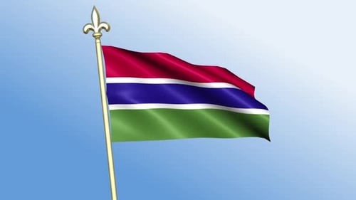 The Gambia National Flag Waving Animation