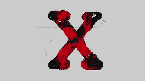 Distressed Grunge Letter X Reveal Animation